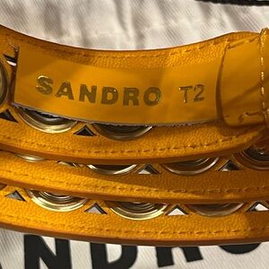 Sandro Orange Belt with Branded Drawstring Bag